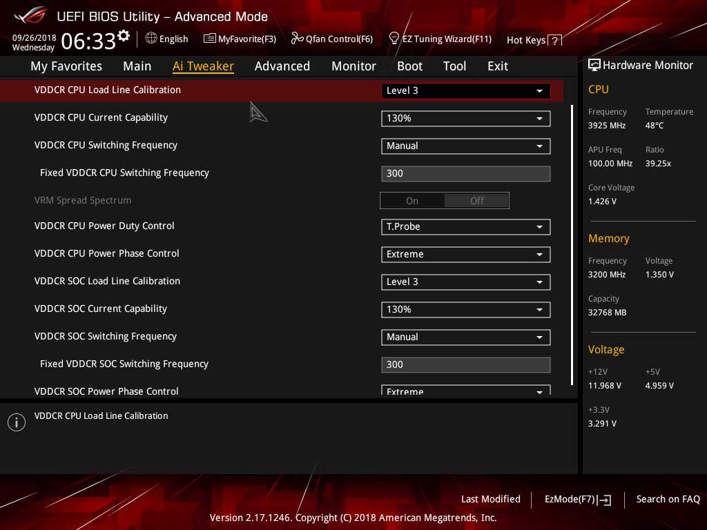 Fixed CPU Vrm Switching Frequency