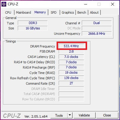 CPU Z Ram Frequency Half