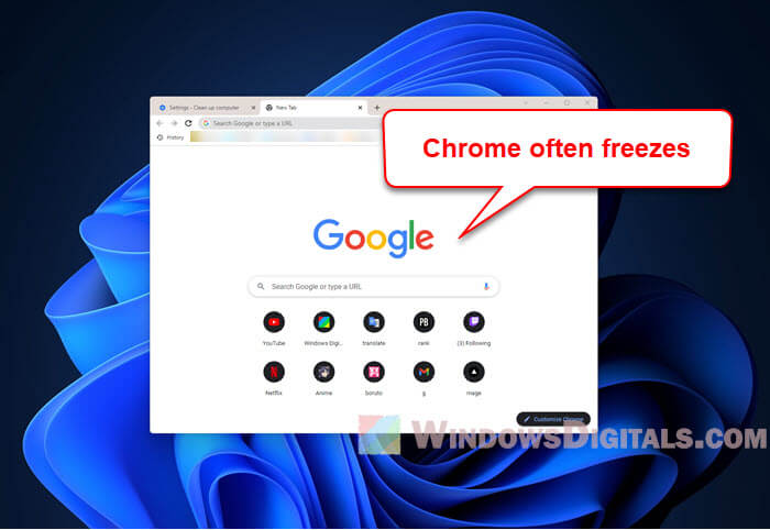 Google Chrome Freezing Windows 11