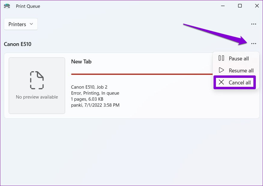 Printing Queue About Printers And Forms