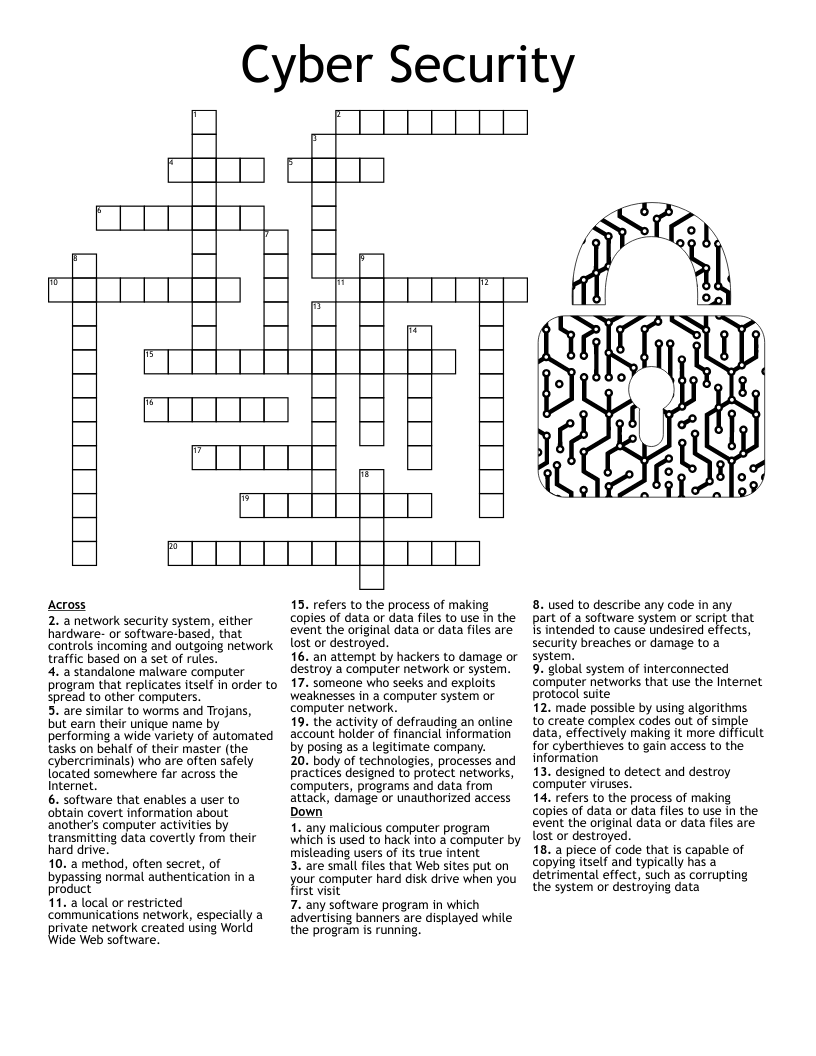 Computer Network Security System Crossword