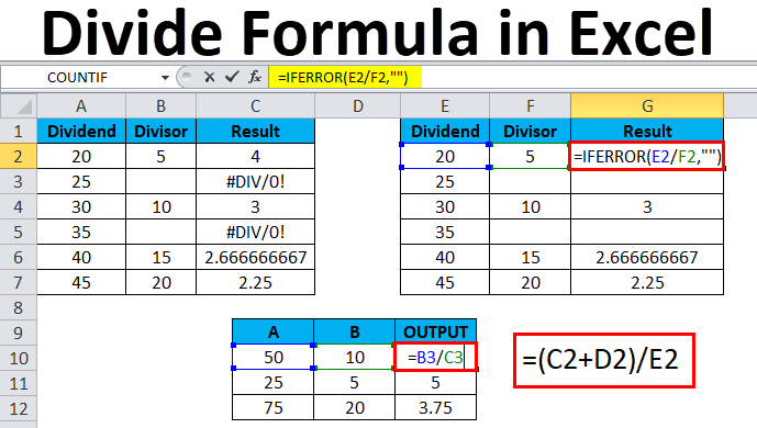 How To Divide In Microsoft Excel