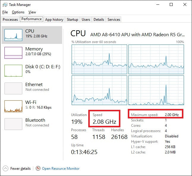 CPU Base Speed Vs Actual Speed