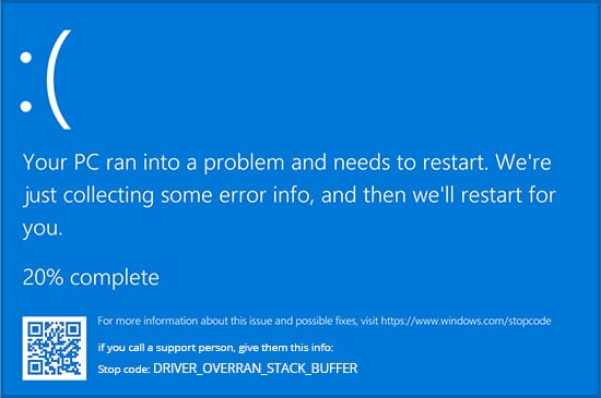 Driver Overran Stack Buffer Windows 11