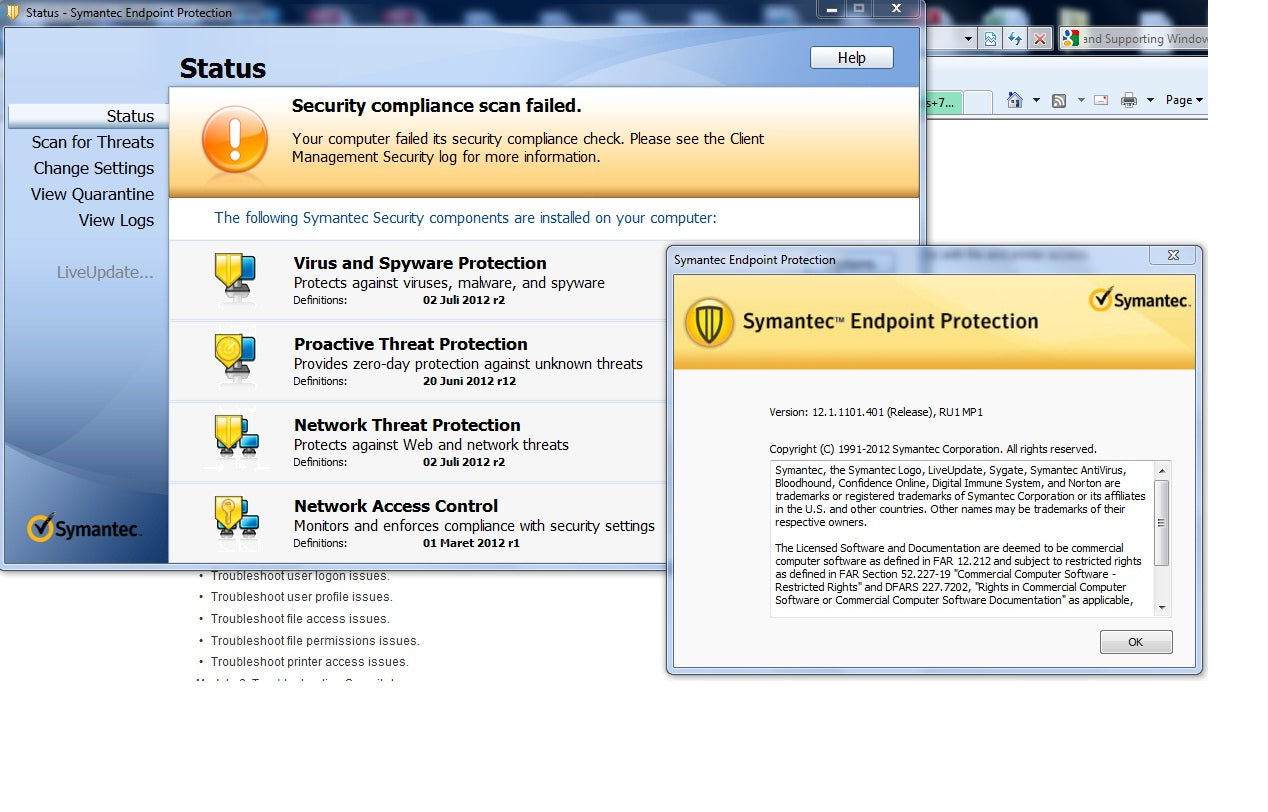 Network Security Compliance Check Failed