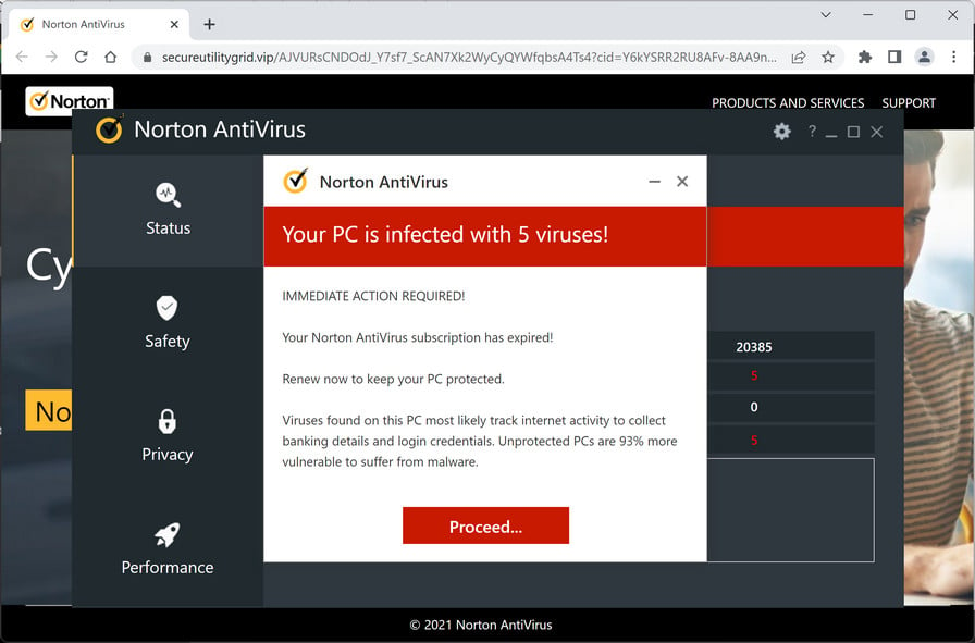 Chrome Norton Antivirus Pop Up