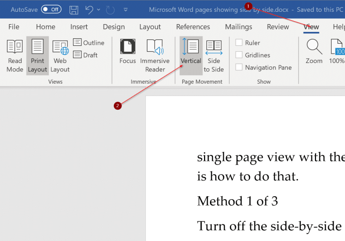 Why Is Microsoft Word Showing Two Pages At Once