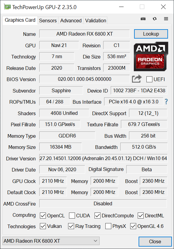 Rx 6800 Xt CPU Compatibility