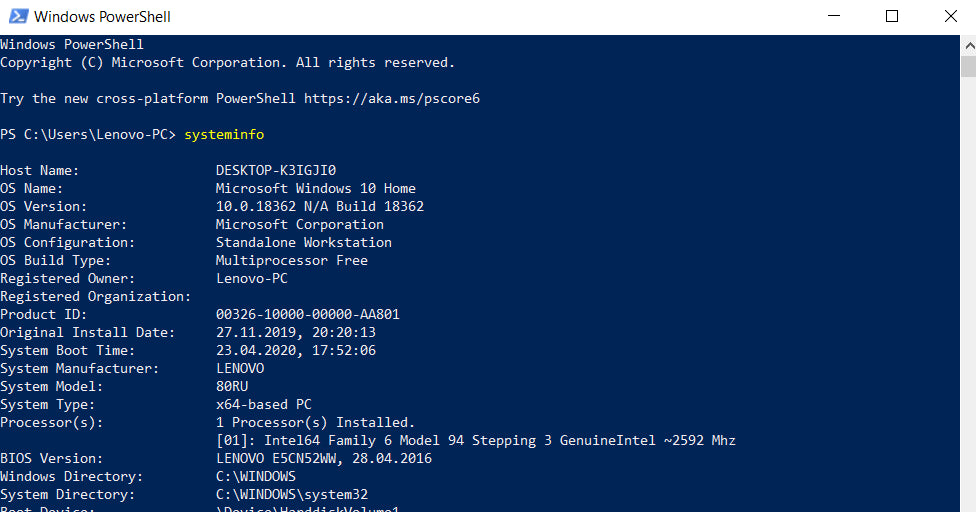 Powershell Script To Get CPU And Memory Information