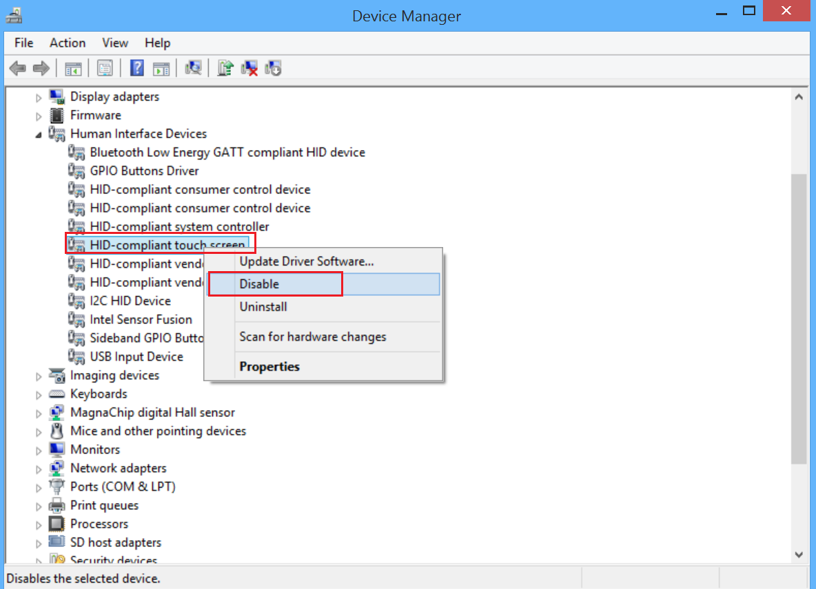 How To Turn Off Touch Screen On Windows 8