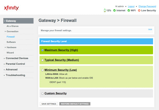 How To Change Firewall Settings On Xfinity Router