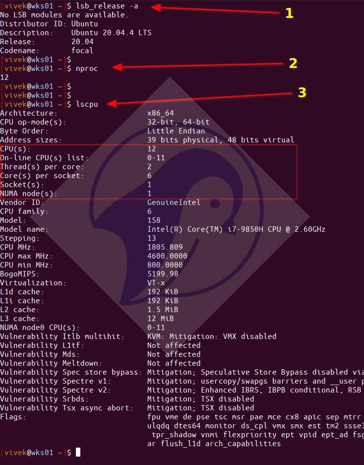 Linux Get Number Of CPU Cores