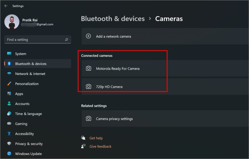 Change Default Camera Windows 11