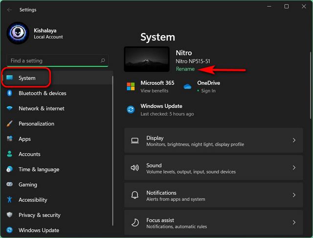 How To Change PC Name Windows 11