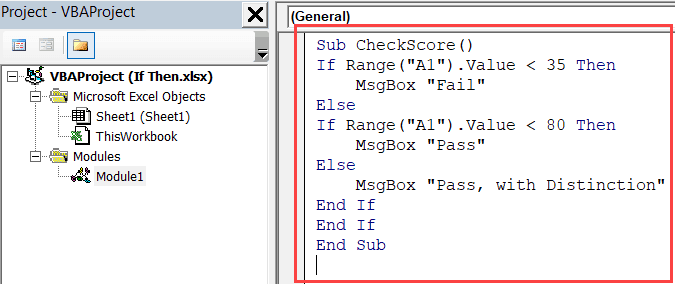 Excel Visual Basic If Then Else