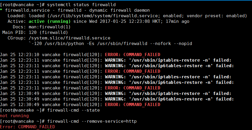 Firewall Cmd Firewalld Is Not Running