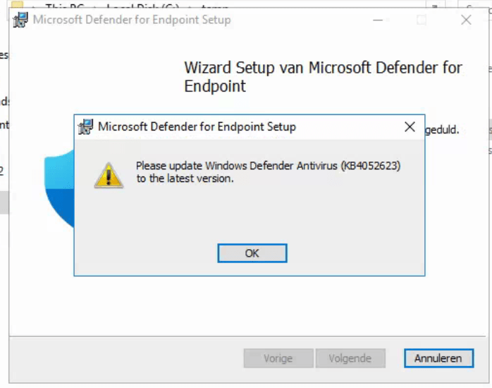 Please Update Windows Defender Antivirus To The Latest Version