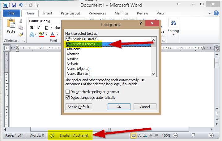 How To Write In French In Microsoft Word
