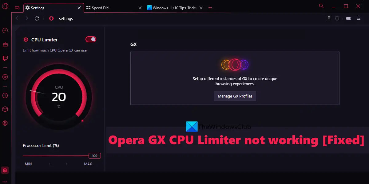 How To Limit CPU Usage On Opera Gx