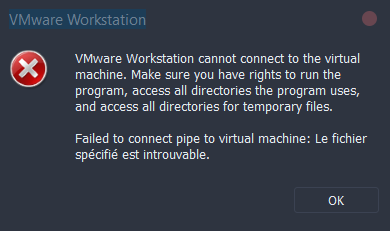 Vmware Workstation Cannot Connect To The Virtual Machine