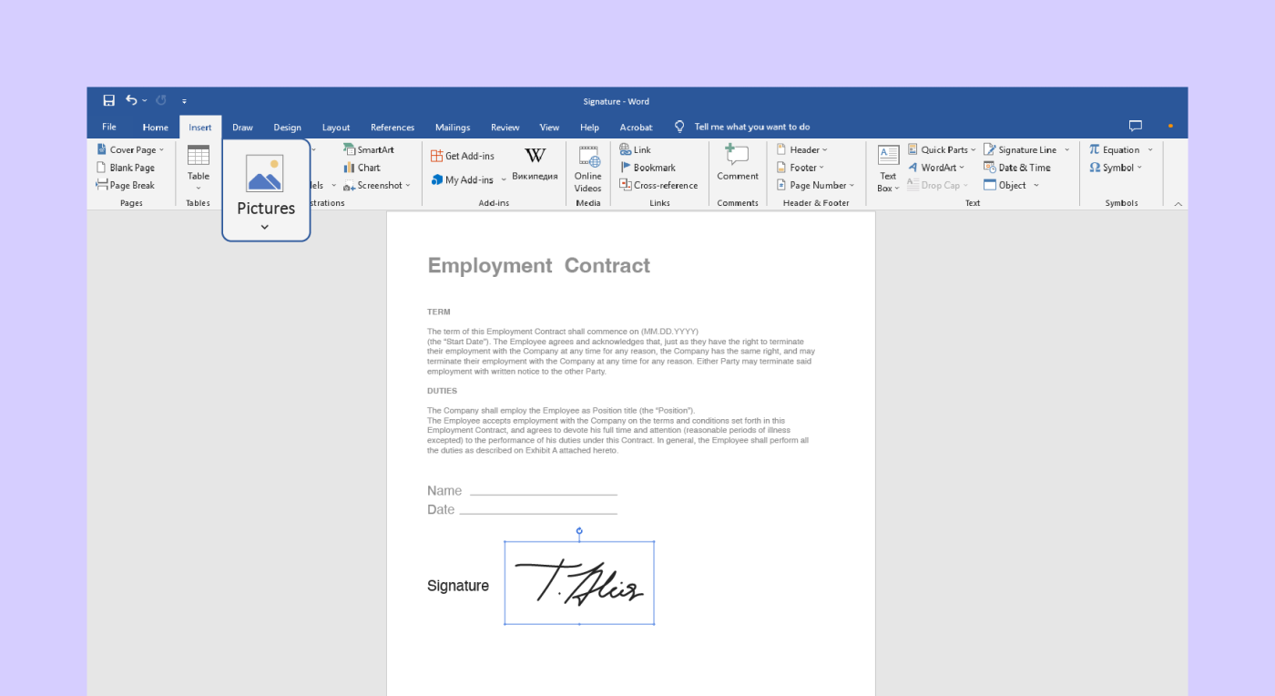 How To Sign A Microsoft Word Document
