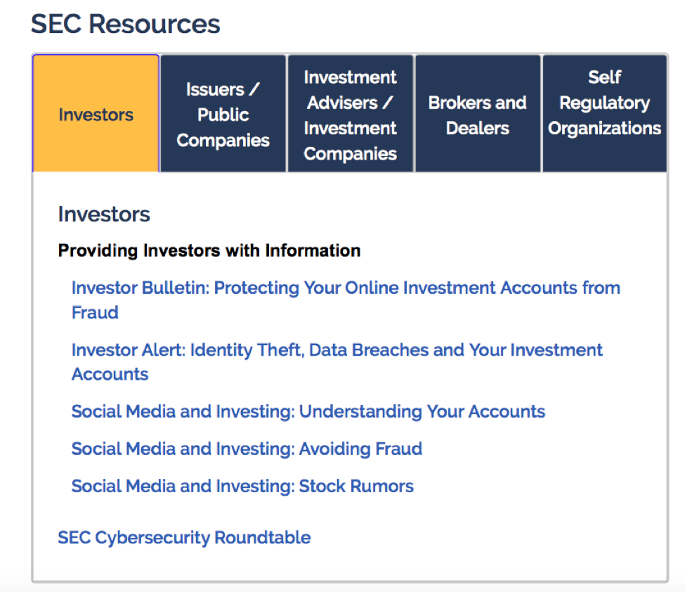 SEC Cybersecurity Guidance Investment Advisors