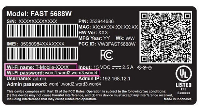 Tmobile Home Internet Network Security Key