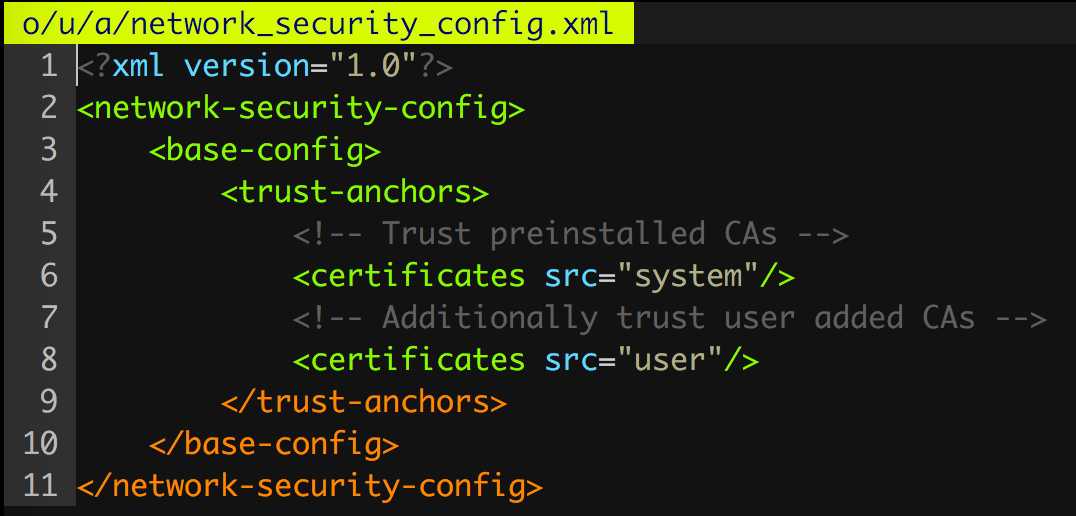 Network Security Configuration Android Example