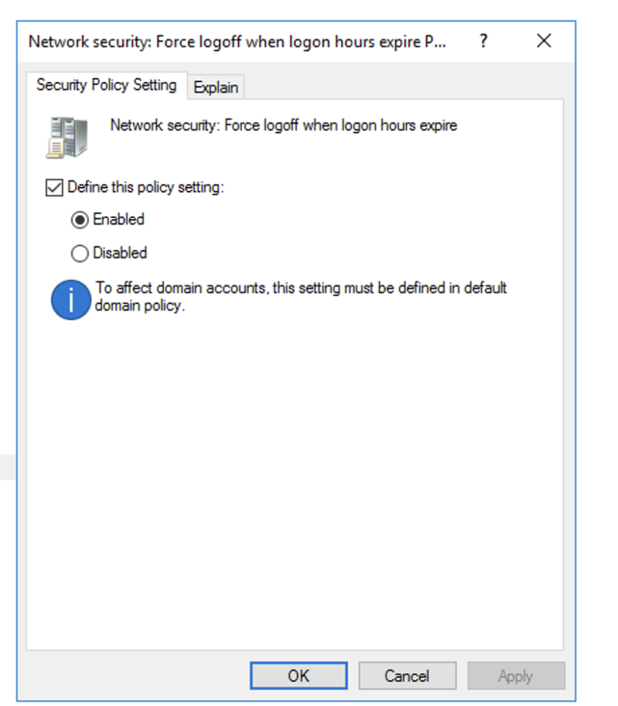 Network Security Force Logoff When Logon Hours Expire
