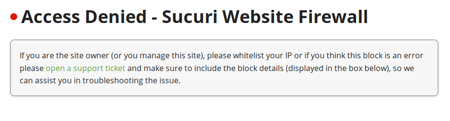 How To Fix Access Denied - Sucuri Website Firewall