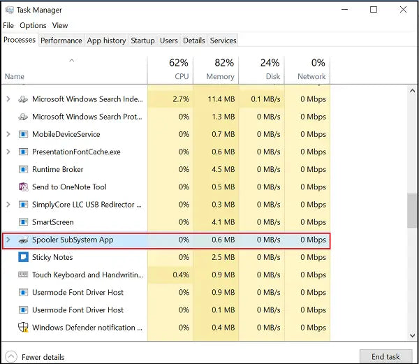 Spooler Subsystem App Using High CPU