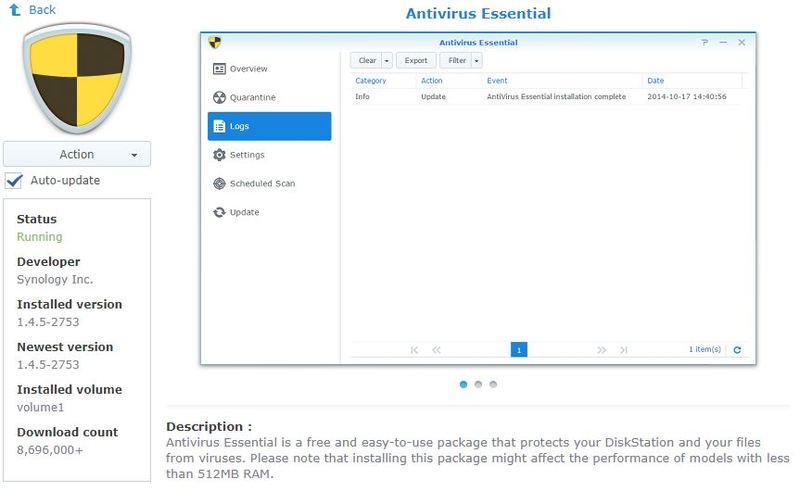 Synology Antivirus Essential Not Updating