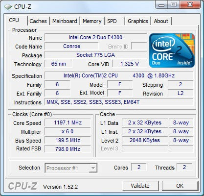 2 Ghz Dual Core 64 Bit CPU