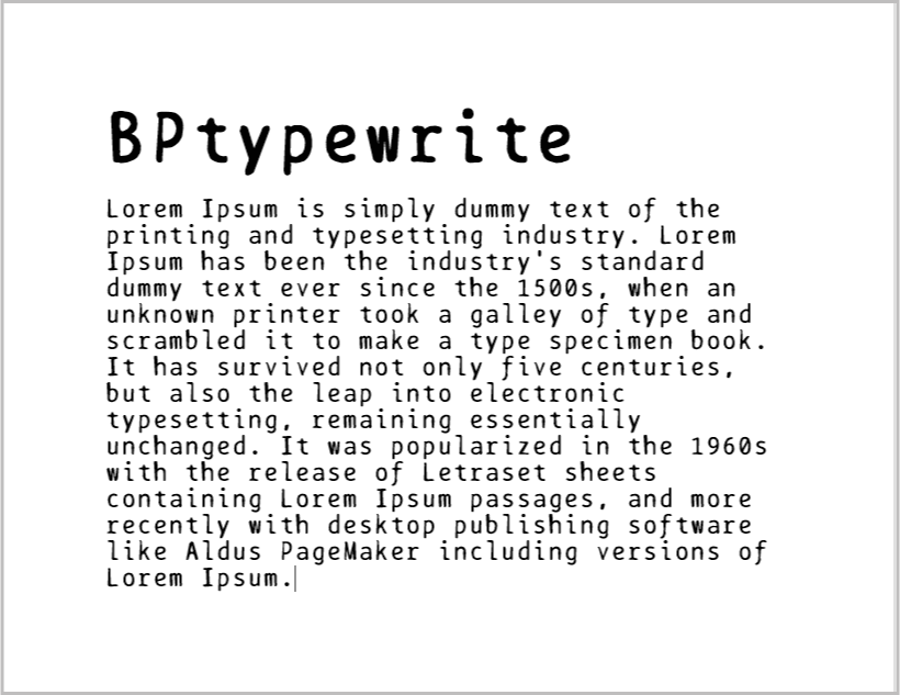 What Font Looks Like Typewriter In Microsoft Word