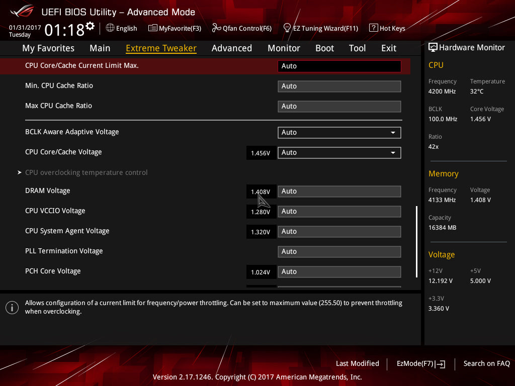 CPU Core Cache Current Limit Max