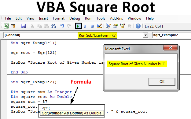 How To Write Square Root In Visual Basic