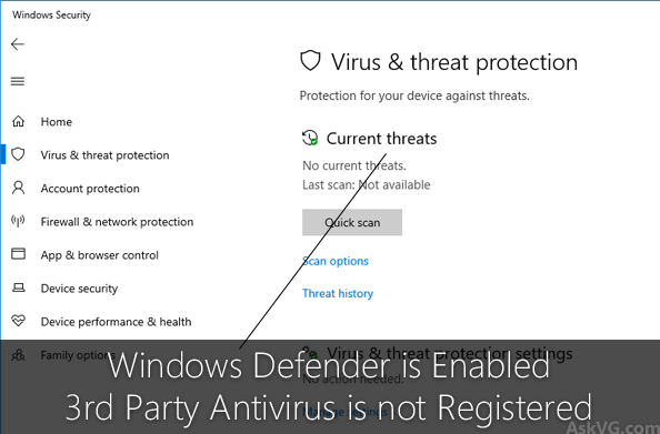 Register Antivirus Windows Security Center