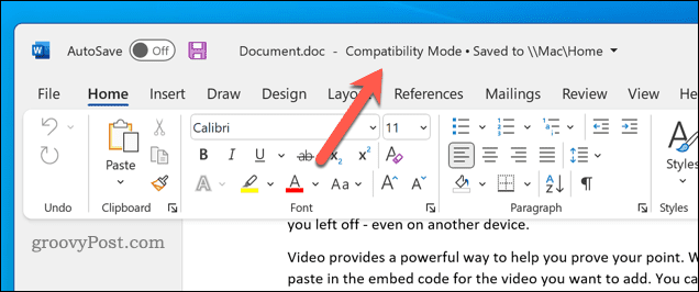 What Does Compatibility Mode Mean On Microsoft Word