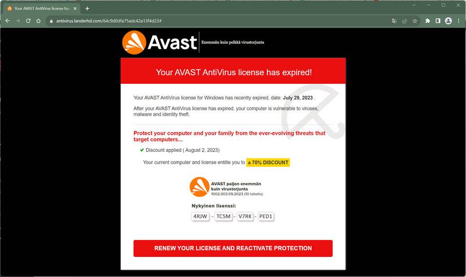 Your Avast Free Antivirus License Is No Longer Valid