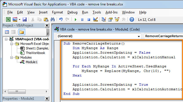 How To Write Visual Basic Code In Excel