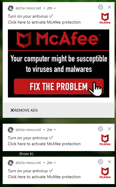 Microsoft Edge Antivirus Pop UPS