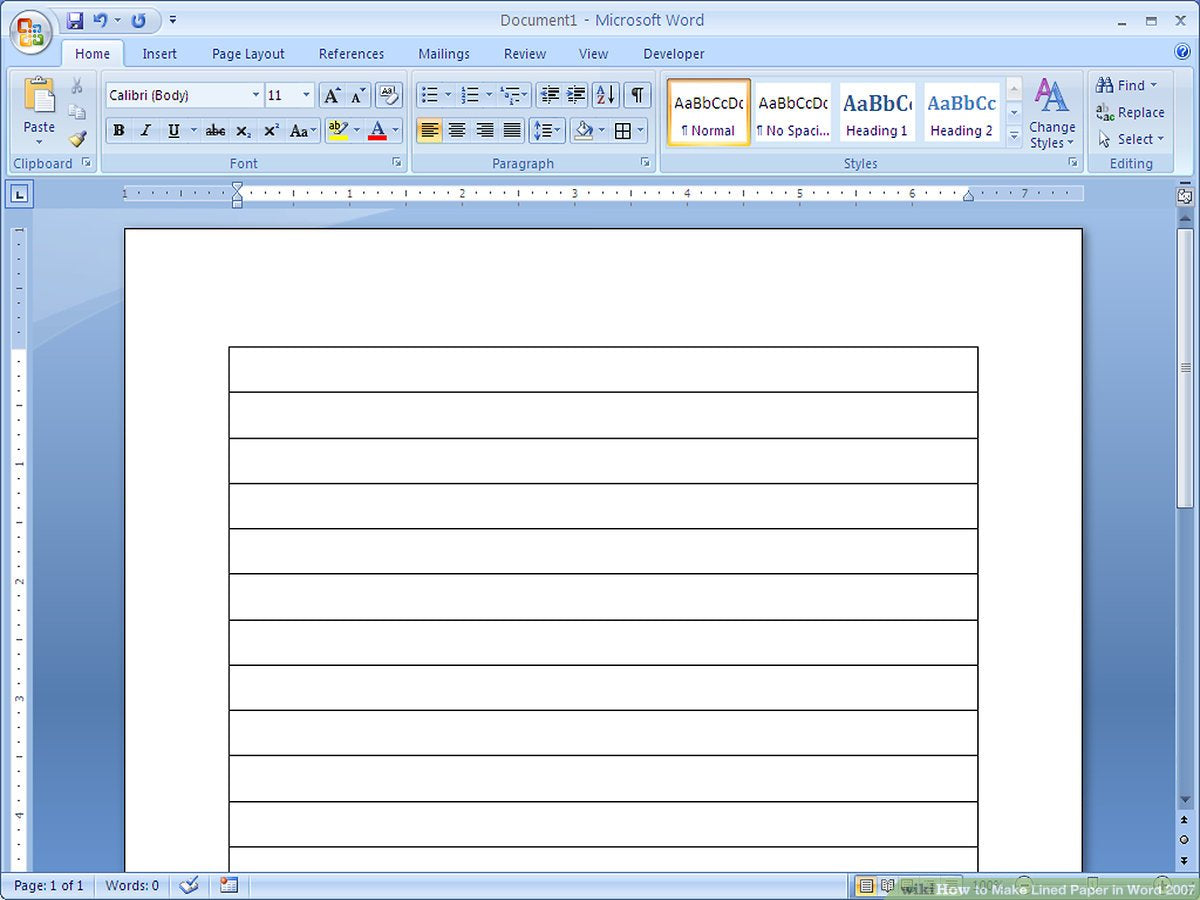 How To Make Lined Paper In Microsoft Word