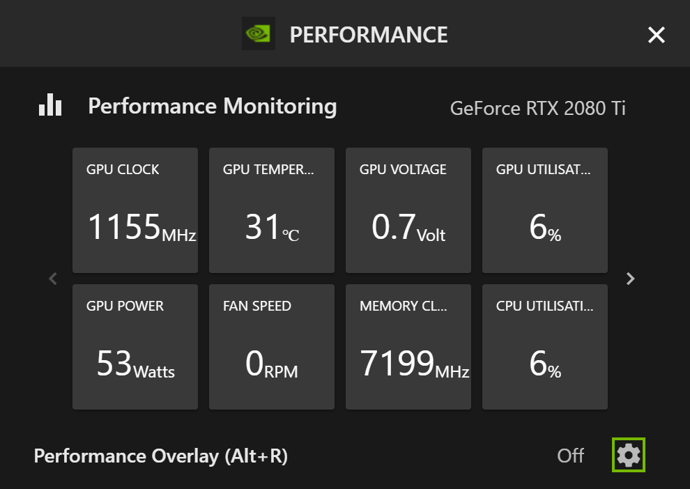 Nvidia Performance Overlay CPU Temp