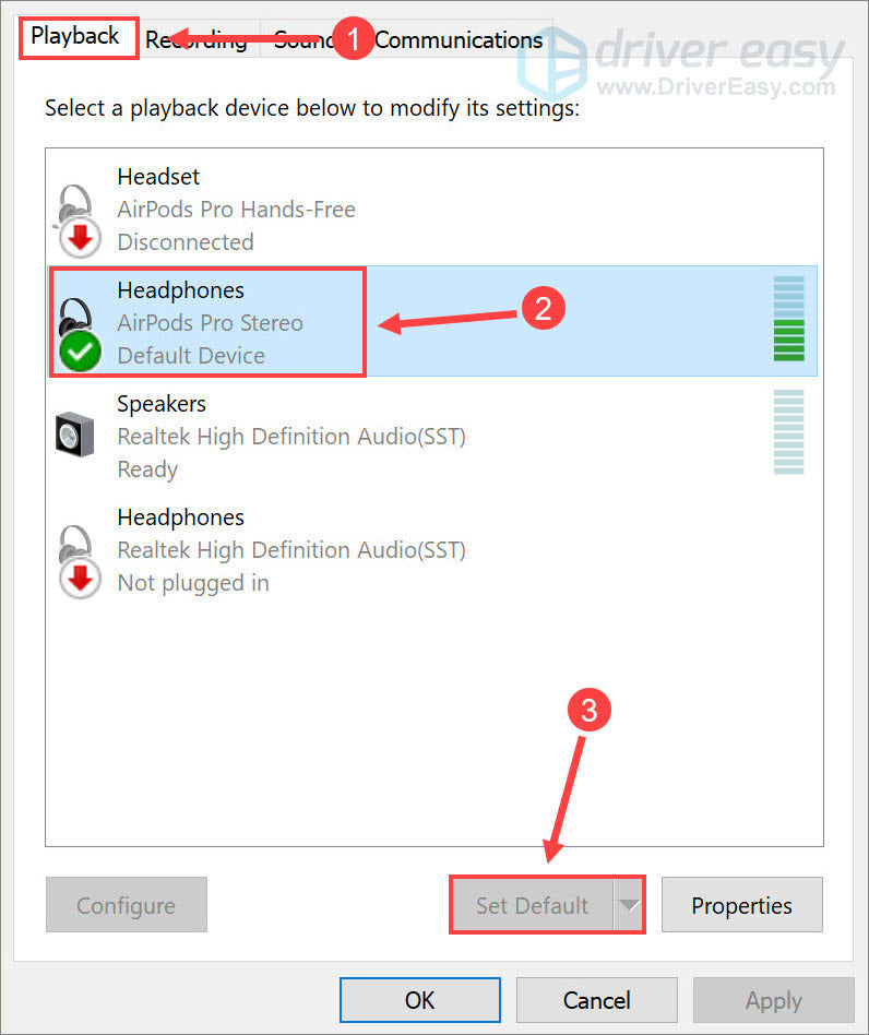 AirPods Connected But No Sound Windows 11