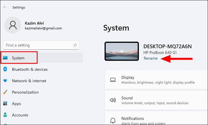 How To Change Computer Name Windows 11