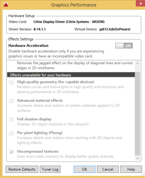 Autocad Not Detecting Graphics Card