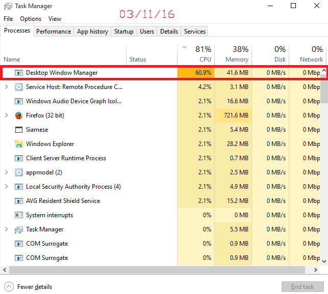 Desktop Windows Manager High CPU