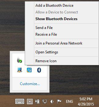 How To Show Bluetooth Icon In Taskbar Windows 8