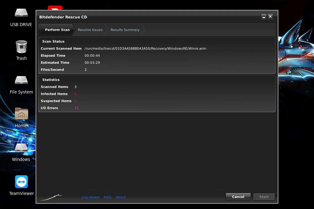 Bitdefender Rescue Disk Antivirus Scanner