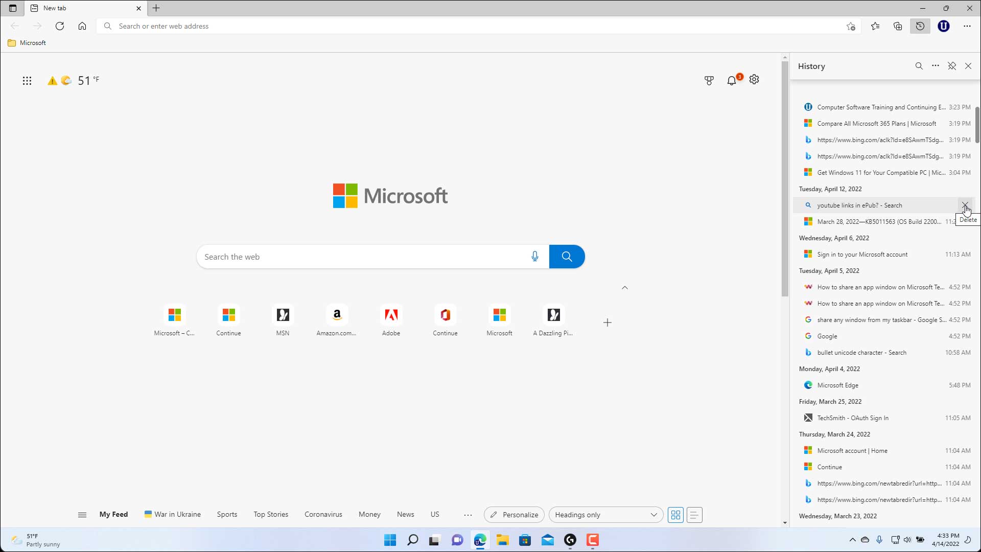 How To Access History On Microsoft Edge